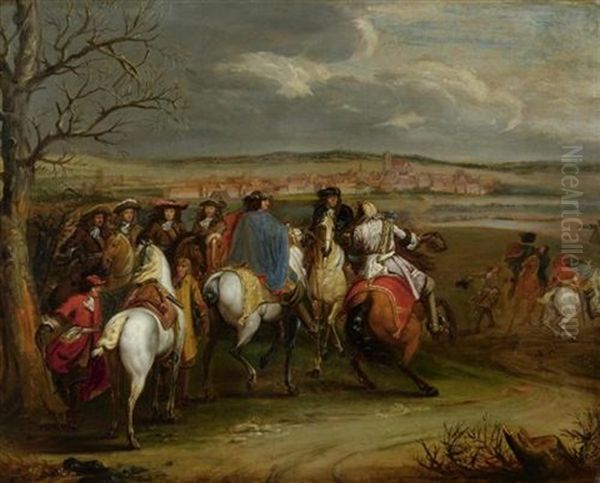 Landschaft Mit Reitern Vor Einer Stadt - view 1