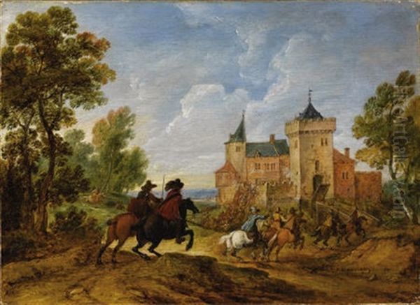 Horsemen In A Landscape (near Dinan?) - view 1