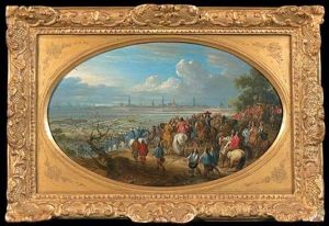 Le Roi Louis Xiv Entoure De Son Etat-major Devant La Ville D'arras