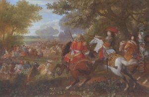 Die Niederlage Der Spanischen Armee Am Kanal Von Brugge by Adam Frans van der Meulen
