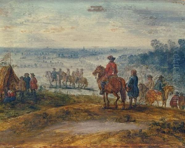 Soldiers On Horseback In A Landscape - view 1