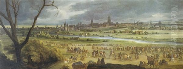 Cavaliers Devant La Ville Courtrai - view 1
