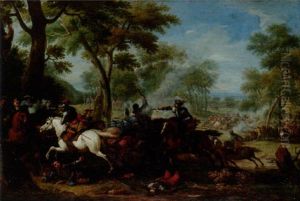 Bataljscen by Adam Frans van der Meulen