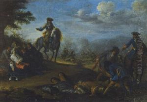 Am Rand Der Schlacht by Adam Frans van der Meulen