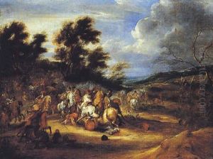 Scontro Di Cavalleria by Adam Frans van der Meulen