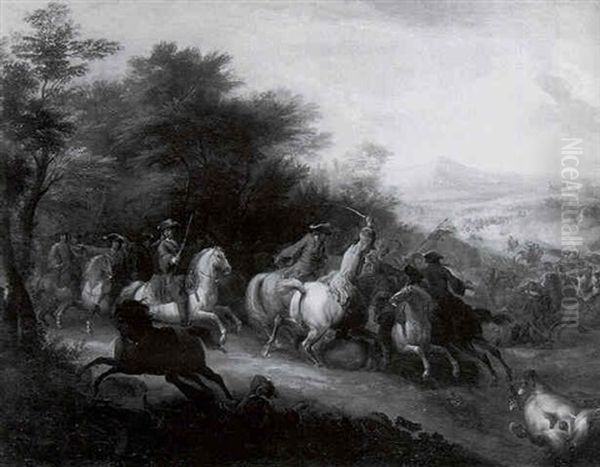 A Cavalry Skirmish Being Joined By Fresh Troops - view 1
