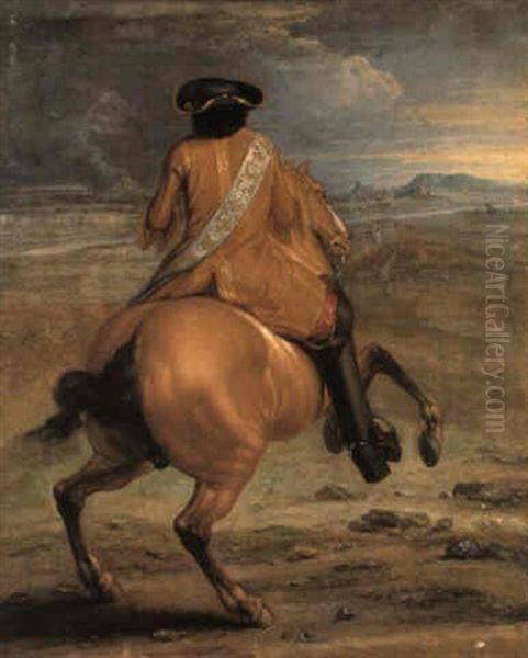 Un Jeune Page Tenant Les Rennes D'un Cheval Qui Se Cabre - view 1
