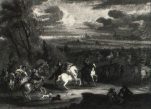 Battle Scene With Louis Xiv by Adam Frans van der Meulen