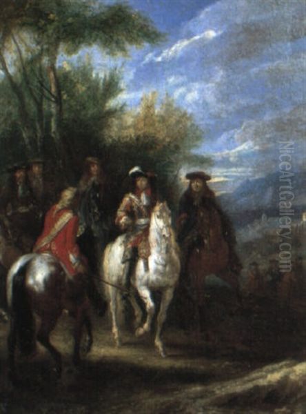 Louis Xiv Entoure De Cavaliers - view 1