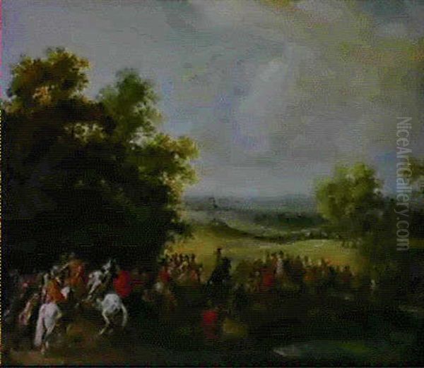 Troupe De Cavalerie Dans Un Paysage - view 1