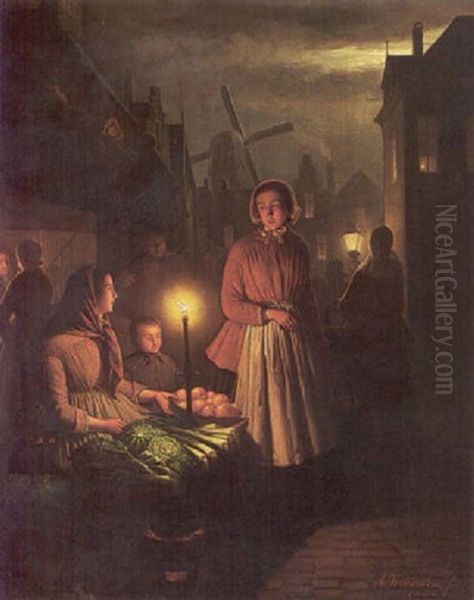 A Fruit Stall By Candlelight - view 1