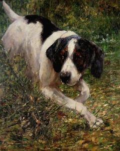 Hound And Woodcock by Edmond Van Der Meulen