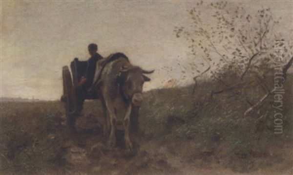 A Farmer On An Ox-cart - view 1