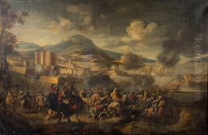 Choc De Cavalerie Pres D'une Ville Fortifiee