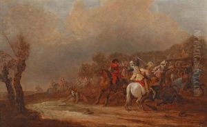 A Cavalry Engagement by Pieter Meulener