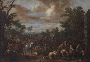The Capture Of The Swedish Commander Count Gustav Horn Af Bjorneborg At The Battle Of Nordlingen by Pieter Meulener