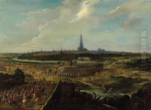 L'entree Du Cardinal Infant Ferdinand D'espagne Dans La Ville D'anvers Le 17 Avril 1635 (collab. W/workshop) by Pieter Meulener