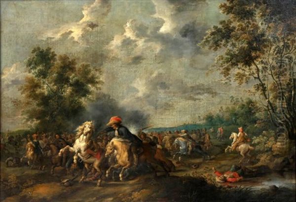 Combat De Cavaliers En Lisiere De Foret - view 1
