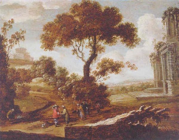 A Landscape With A Gypsy Reading A Gentleman's Fortune - view 1
