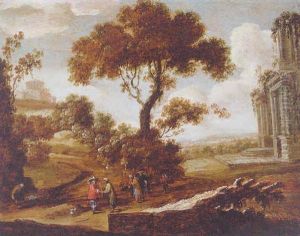 A Landscape With A Gypsy Reading A Gentleman's Fortune