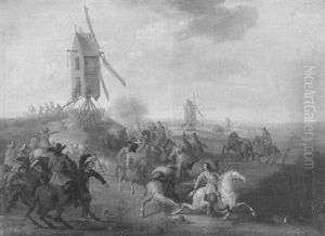 Choc De Cavalerie Dans La Campagne Flamande