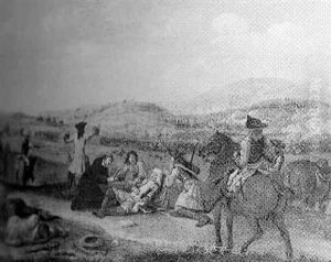 Priest Giving The Last Rites To A Soldier On The Battle Field by Pieter Meulener