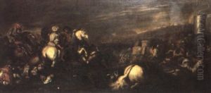 Scene De Bataille by Pieter Meulener