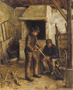 In De Werkplaats by Constantin Meunier