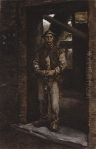 Mijnwerker Aan De Ingang Van De Mijn by Constantin Meunier