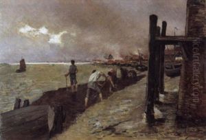 Ouvriers Pres De L'escaut by Constantin Meunier