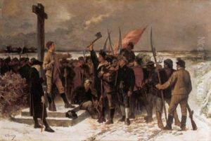 La Guerre Des Paysans - Le Rassemblement by Constantin Meunier