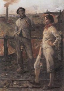 Mineur Et Hiercheuse by Constantin Meunier