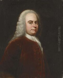 Portrait Of A Gentleman, Traditionally Identified As George Frederic Handel, Three-quarter-length, In A Red Velvet Jacket
