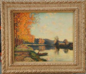 Barque Sur L'etang En Automne