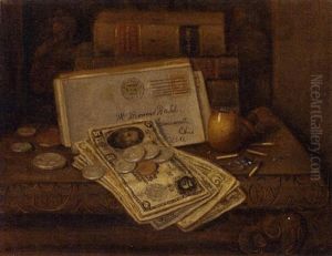 Still Life With Money, Pipe And Letters by Charles Alfred Meurer