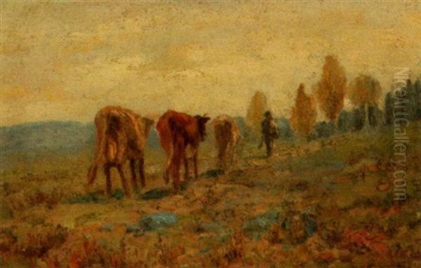 Cows To Pasture With Farmer - view 1