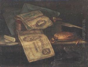 Trompe L'oeil With Bills, Watch And Cigarette