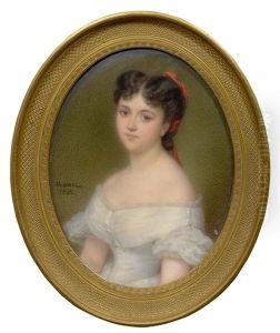 Portrait Miniature Of A Young Woman