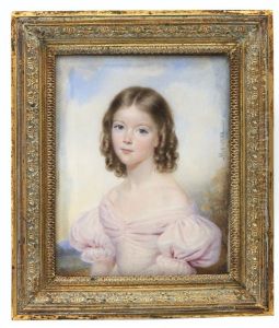 Portrait De Jeune Fille A La Robe Rose by Francois Meuret