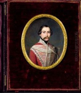 Portrait Du General D'olonne En Uniforme D'officier Du 4e Regiment De Hussards