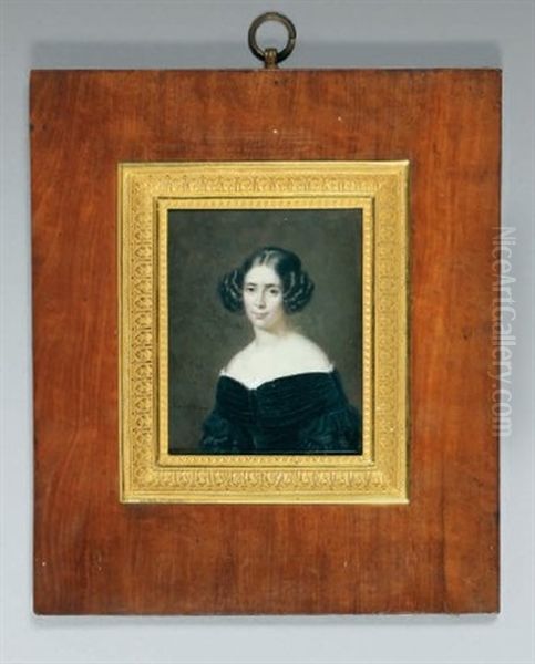 Portrait De Jeune Femme A La Robe De Velours Noir - view 1