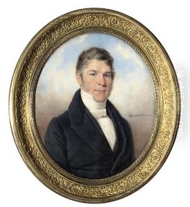 A Gentleman, In Black Coat And Sprigged Black Waistcoat