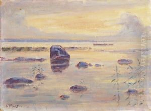 Seelandschaft (+ Gartenszene, Verso) by Louis Henri de Meuron