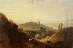 Weite Landschaft Mit Steinbrucharbeitern