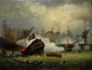 Naval Battle by Hermann Mevius