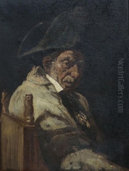 Distraught Seated Older Gentleman - view 1