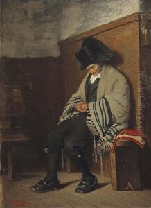 Asleep In The Synagogue, Amsterdam by Jacob Isaac Meyer de Haan