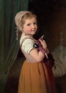 Madchen Mit Puppe / "good Night" by Johann Georg Meyer von Bremen