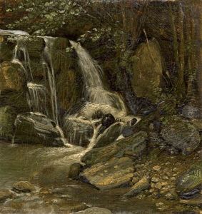Kleiner Wasserfall Im Schweizertal Bei St. Goarshausen by Johann Georg Meyer von Bremen
