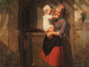 Hessian Girl And Child by Johann Georg Meyer von Bremen